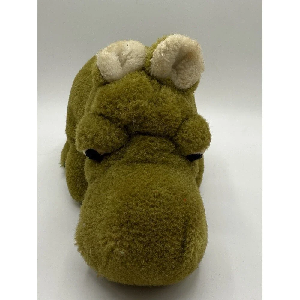 Vintage Green Merry Thought Iron Bridge Shrops Made In England Hippo Plush 12”